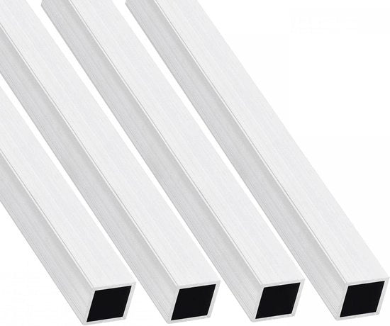 Alleggerimento 4 pezzi di tubo quadrato in alluminio 20 mm x 20 mm x 1,5 mm x 200 mm 6063 - Per arredamento domestico e macchine