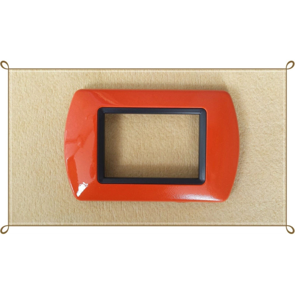 Trade Shop - Placchette Placche In Abs Compatibili Per Serie Living International Placca - Arancione -4 Fori     -