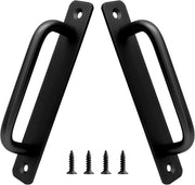 Set di maniglie in alluminio per porte scorrevoli, 128 mm/5" foro centrale, maniglie per porte interne con piastra per cucina, armadi, bagno, lunghezza 5,9" (nero)