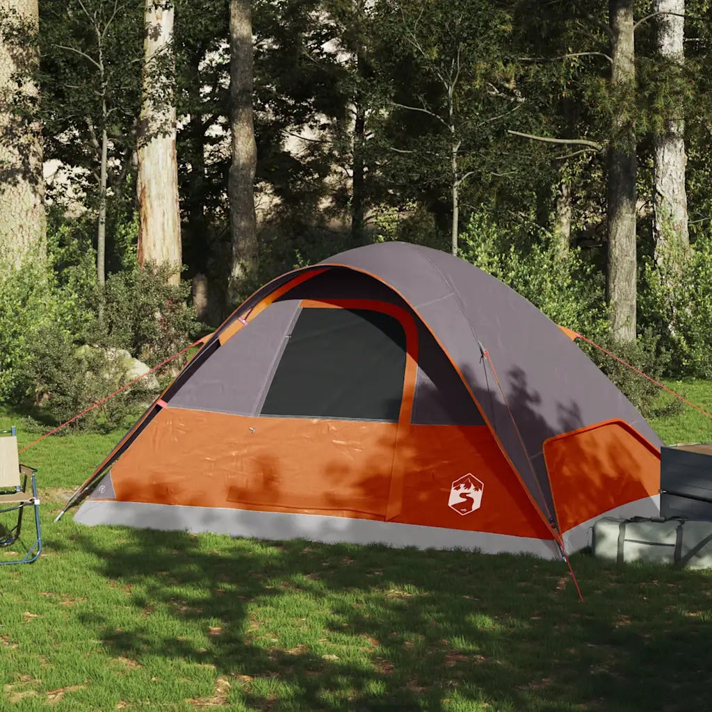 Tenda Familiare a Cupola 6 Persone Arancione Impermeabile 94553