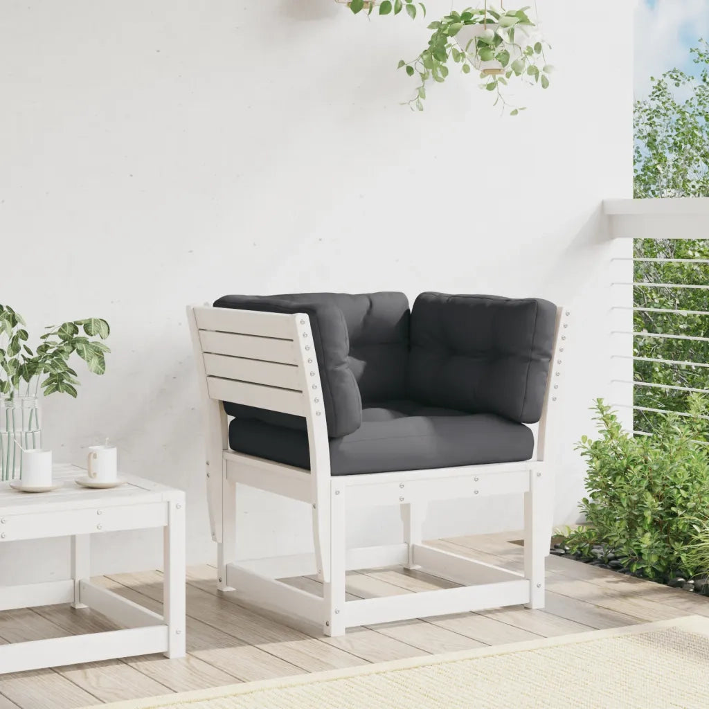 Divano Giardino con Braccioli con Cuscini Legno Pino Biancocod mxl 89736