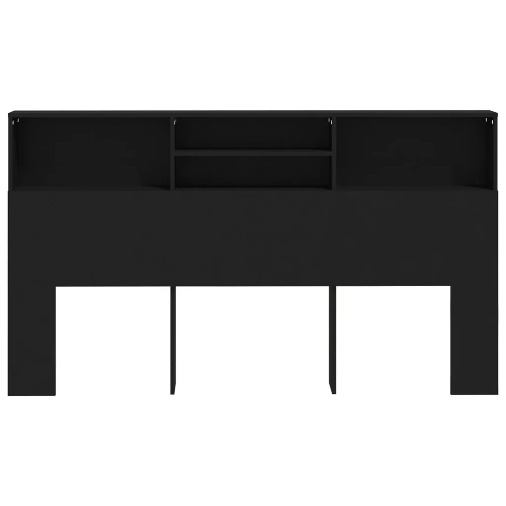 Testiera con Contenitore-Testata del letto Nera 180x19x103,5 cm