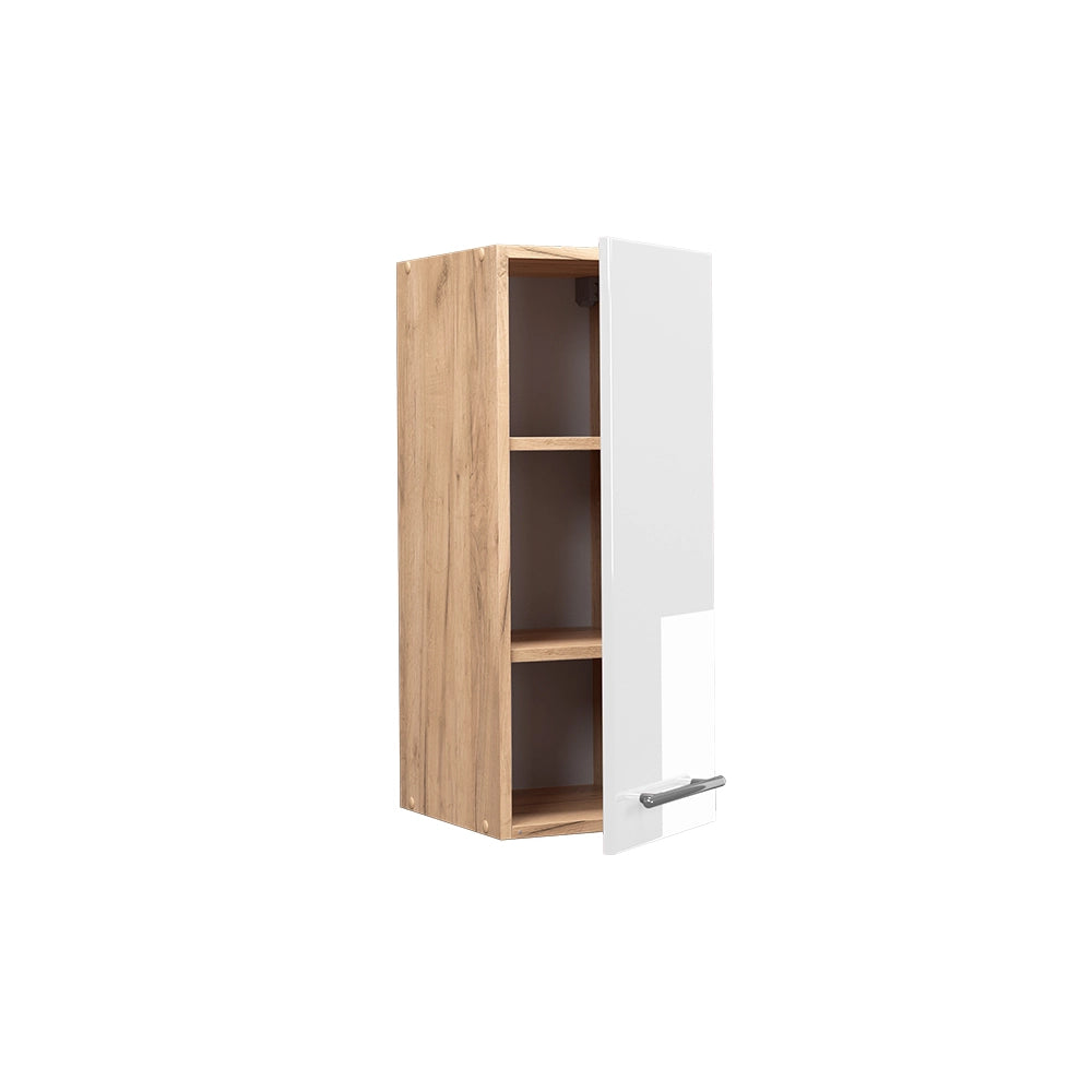 Pensile da cucina Fame-Line Bianco lucido/Rovere dorato 30 cm Vicco