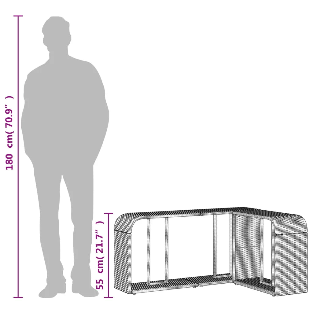 Scaffali Portaoggetti 2 pz Grigio Chiaro in Polyrattan CFW2932440
