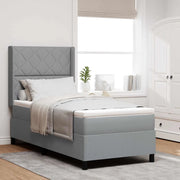 Letto a Sorgente LED Grigio chiaro 90 x 200 cm Tessuto 3343546