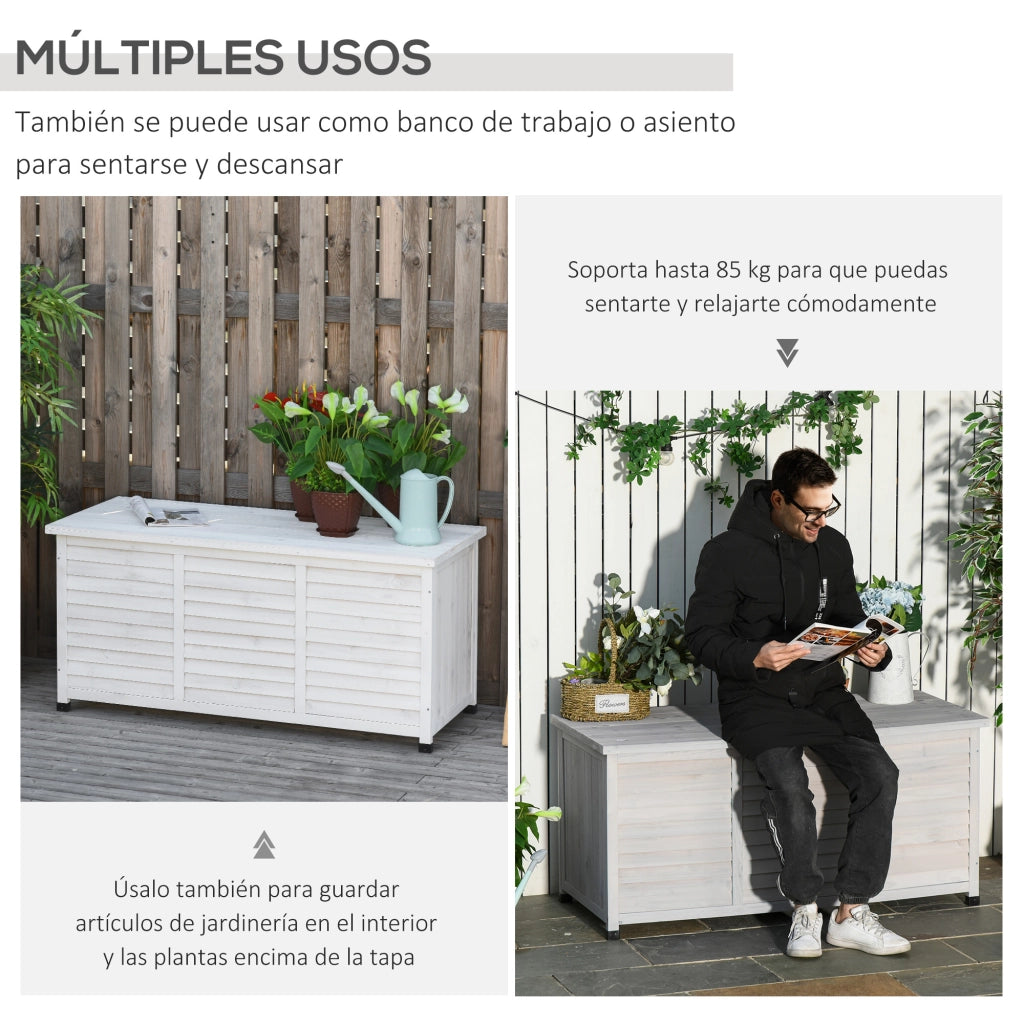 Baulo Giardino Legno Impermeabile ¨C zephmum ¨C Bianco 127x56x60 cm