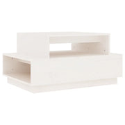 Tavolino da salotto | Tavolino da caff¨¨ | Tavolino da Soggiorno Bianco 80x55x40,5 cm Legno Massello di Pino