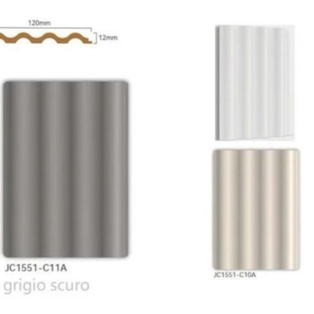 Trade Shop - Pannello Decorativo 3d Da Parete Grigio Scuro 120x290 Cm In Ps Design Ondulato -