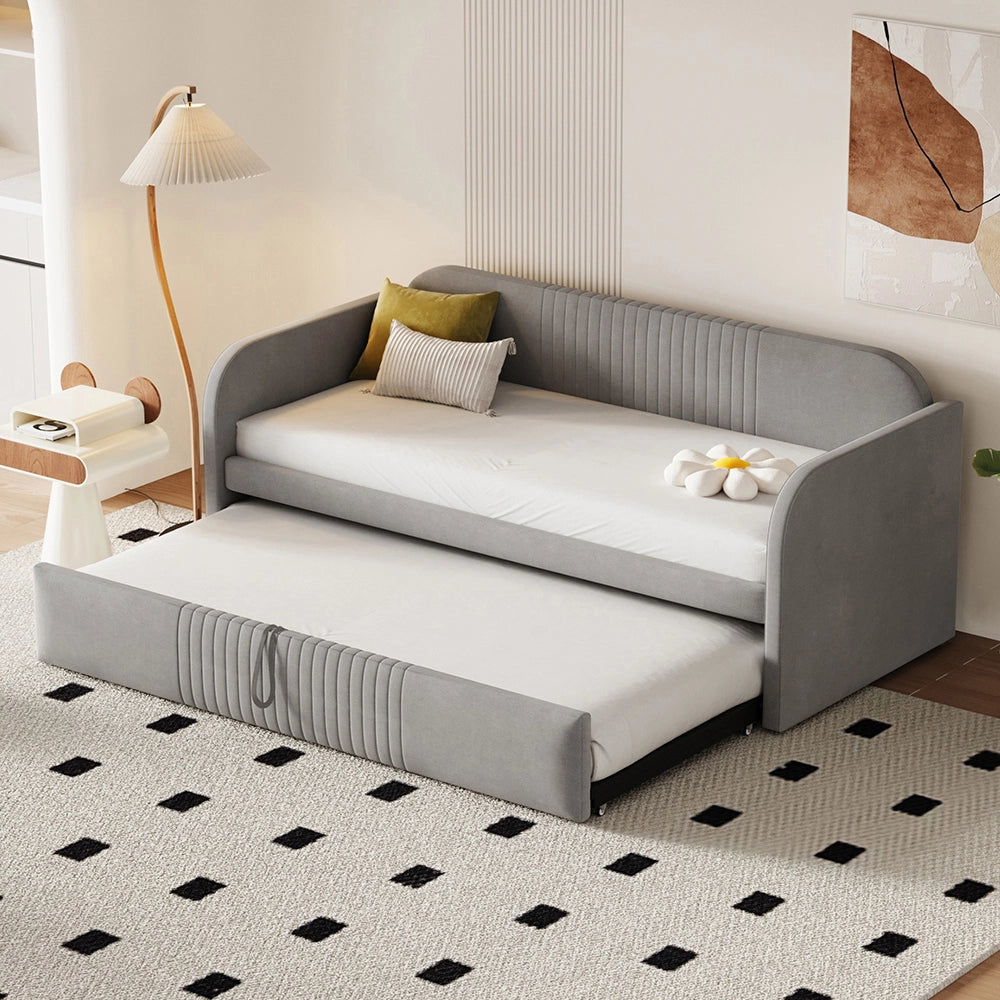Divano letto estensibile - Xylo - 90/180x190 cm - Grigio chiaro