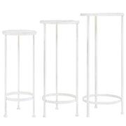 Set Piedistalli per Piante 3 pz Vintage Effetto Bianco Anticatocod mxl 73383