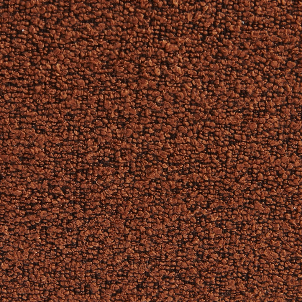 Poltrona con poggiapiedi in bouclé testurizzato, terracotta
