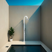 Doccia da Giardino in Alluminio Soffione I-switch Quadrato con Termometro LCD Sined Luna Alu D Bianco