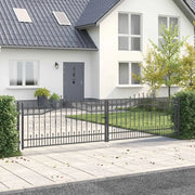 Cancello con Punta a Lancia KAMPEN 404 x 100 cm Acciaio Grigio 42009048