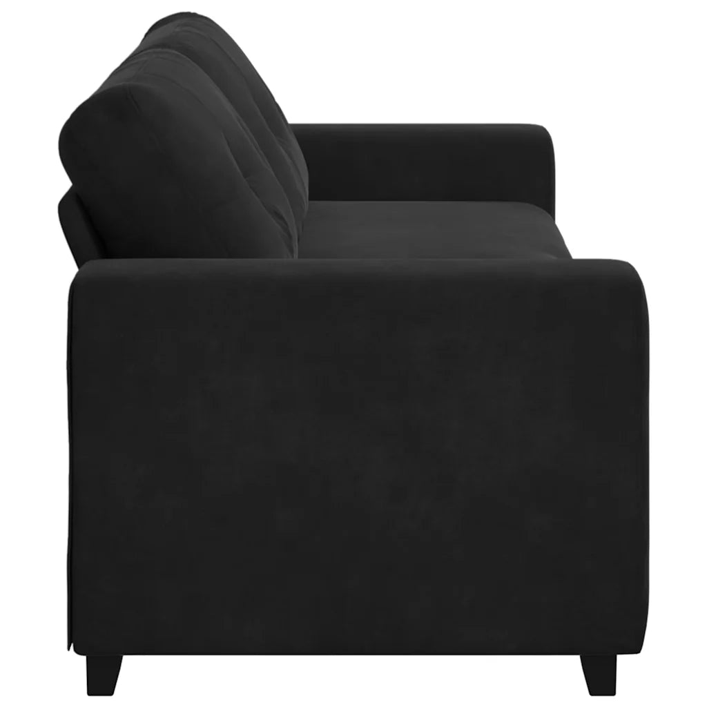 Divano a 3 posti Nero 220x78x80 cm in Velluto 4105139