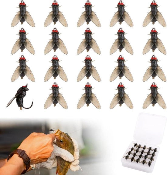 Kit di attirazione per pesci volanti per trota - 20 pezzi di insetti artificiali, esca artificiale, attrezzo per la pesca con mosca - attrezzo di pesca per uomini con esche per pesca con mosca.