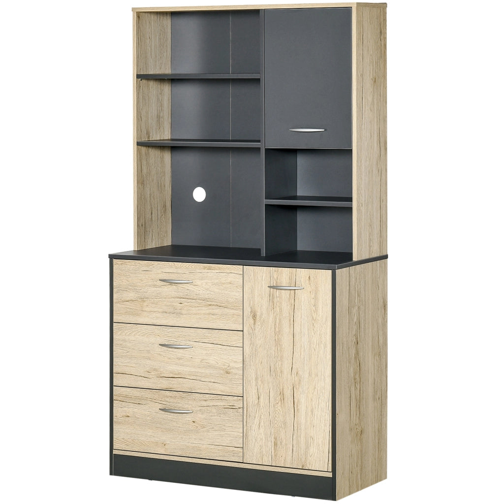Credenza Cucina Moderna ¨C zephmum ¨C Grigio Rovere Chiaro Legno 90x39x169cm