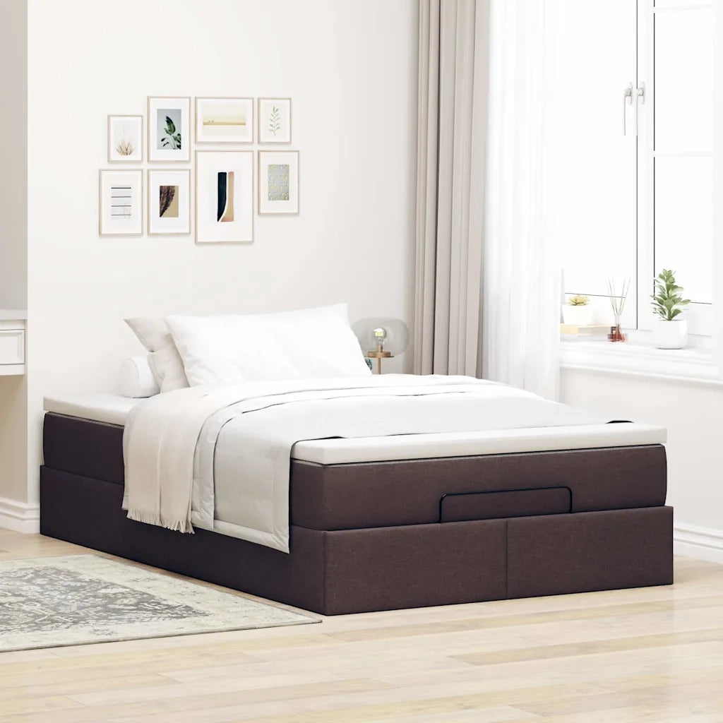 Struttura Letto Pouf con Materasso 120x200 cm in Tessuto 3311102