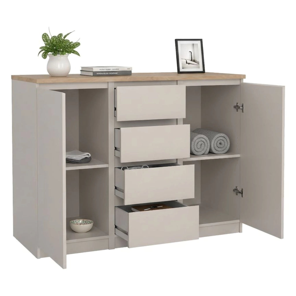 Madia Angelika, Credenza 4 Cassetti, 121x50x91h cm Beige