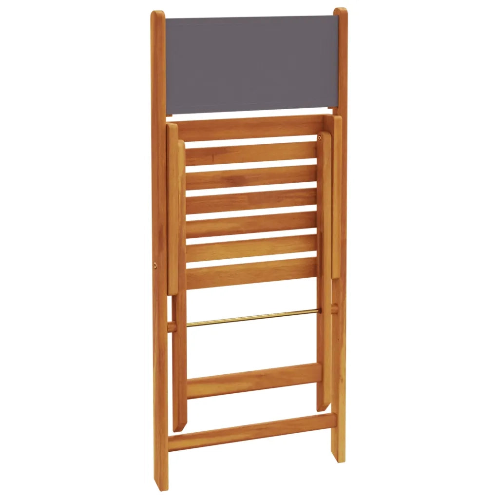 Sedie Giardino Pieghevoli 4pz Antracite Tessuto Legno Massello 3214613