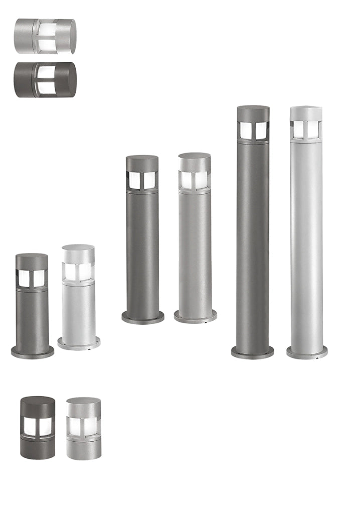 JULE - Paletto da terra per esterni 65cm, IP65, attacco E27, struttura in alluminio pressofuso, colore Grigio - Rossini Group