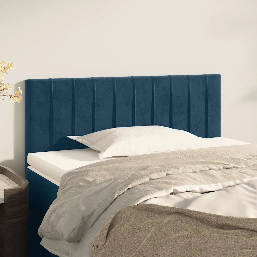 Testiera-Testata-Testiera Decorativa Blu scuro 90x5x78/88 cm in Tessuto 669289