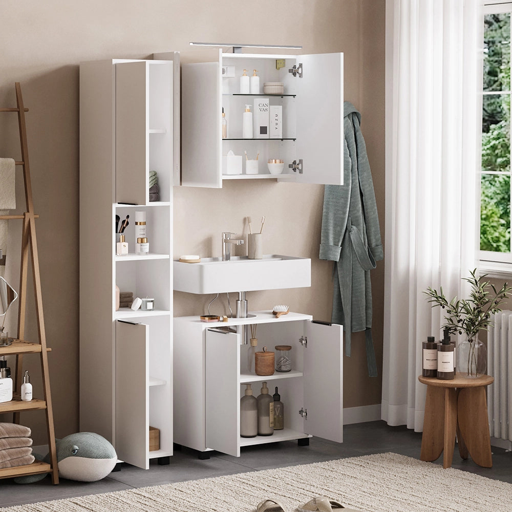 Vicco Set di mobili da bagno Bianco 3 parti
