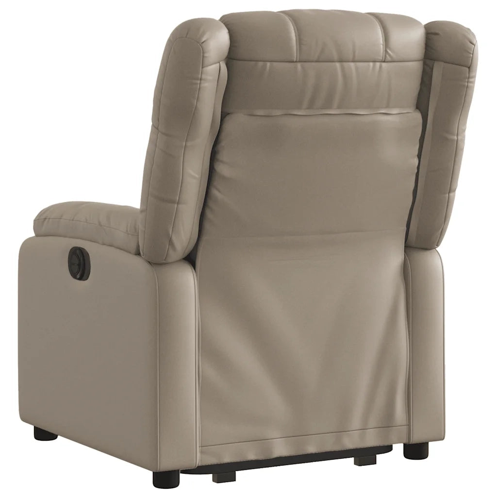 Poltrona Alzapersona Reclinabile Cappuccino in Similpelle 3205156