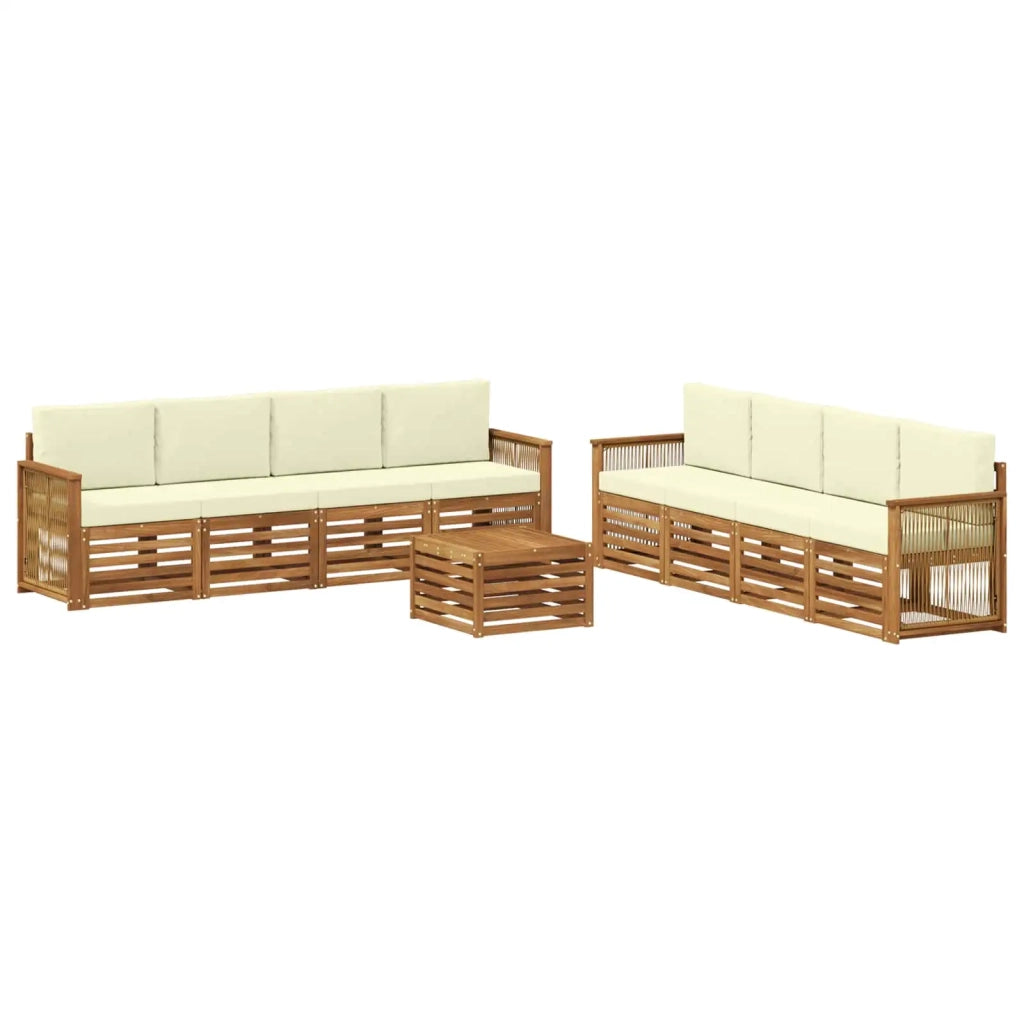 Set divani con cuscino 9 pcs Legno di Acacia Massello 3384176