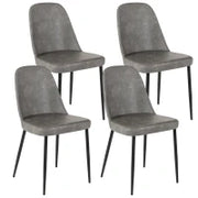 E-STYLO Sedia da pranzo in soft touch grigio chiaro e gambe in metallo nero, 52cm X 45cm H. 85cm.