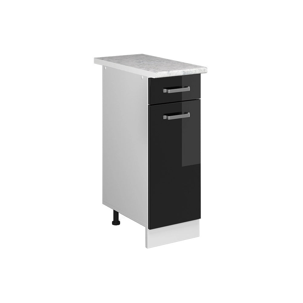 Vicco Mobiletto base per cucina Nero lucido 30 cm , PL Marmo