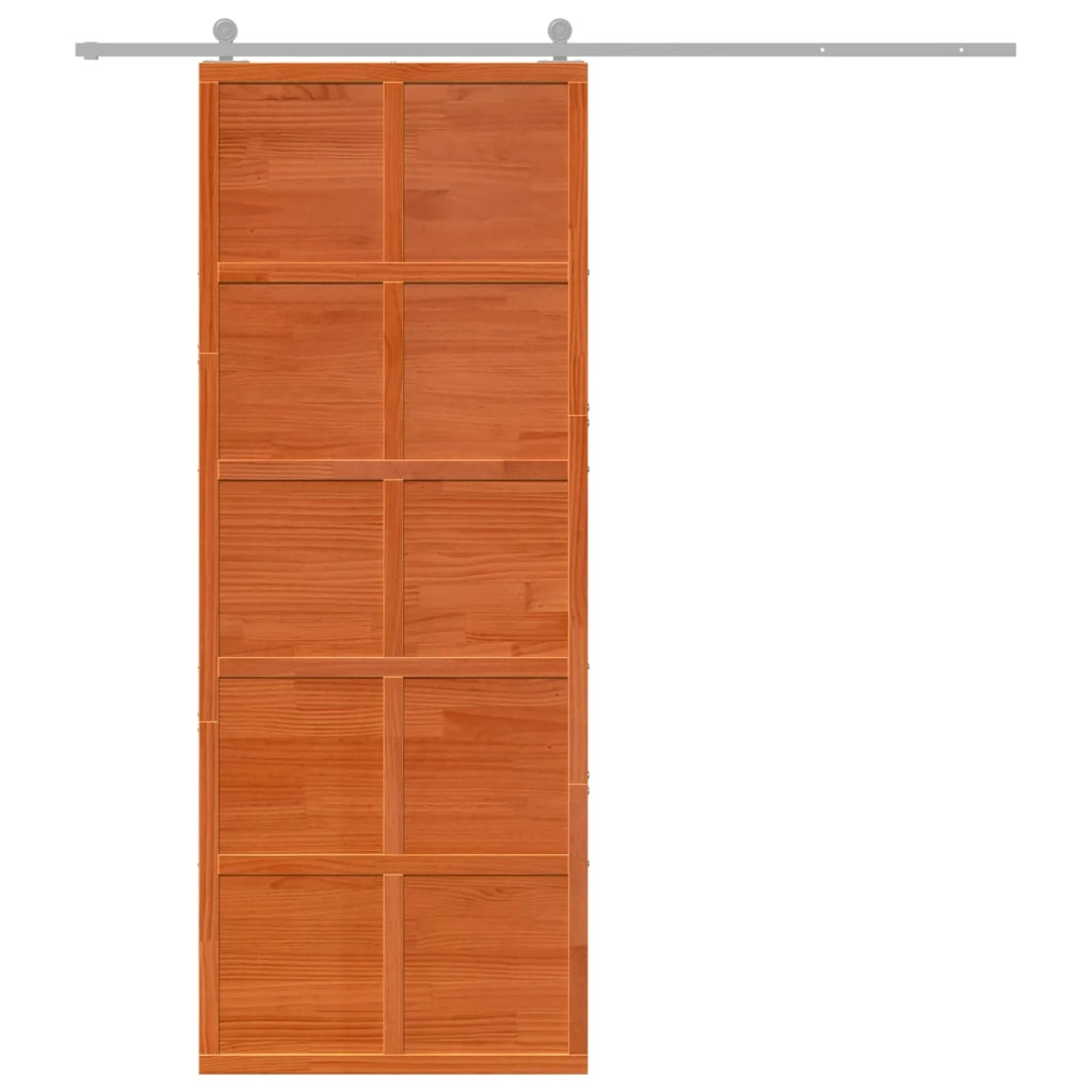 Porta del fienile Marrone cerato 80 x 208 cm 860858