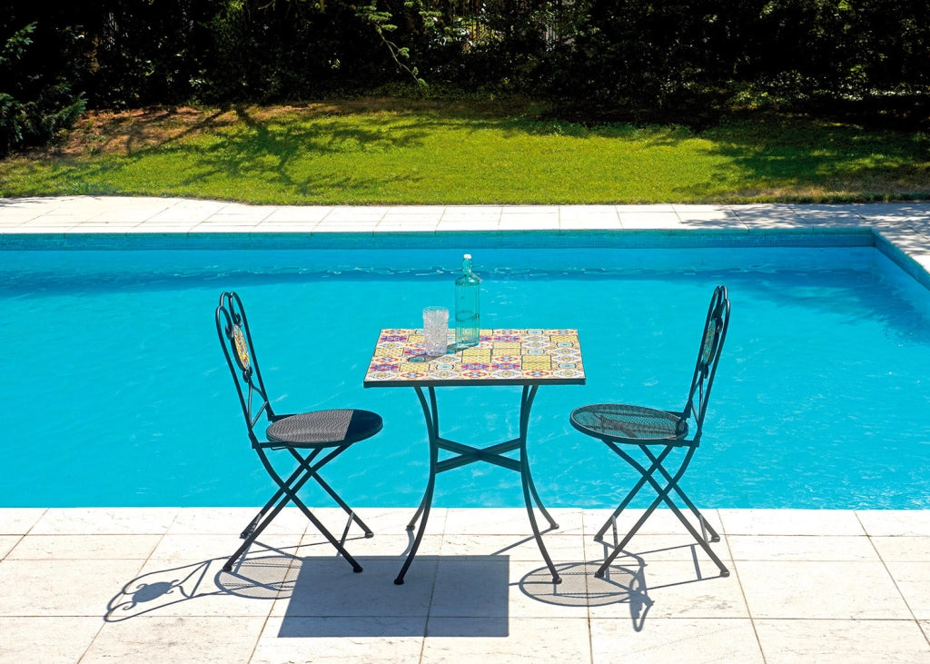 Tavolo da Giardino 70x70x72 cm Mosaico con Mosaico Design Maiolica
