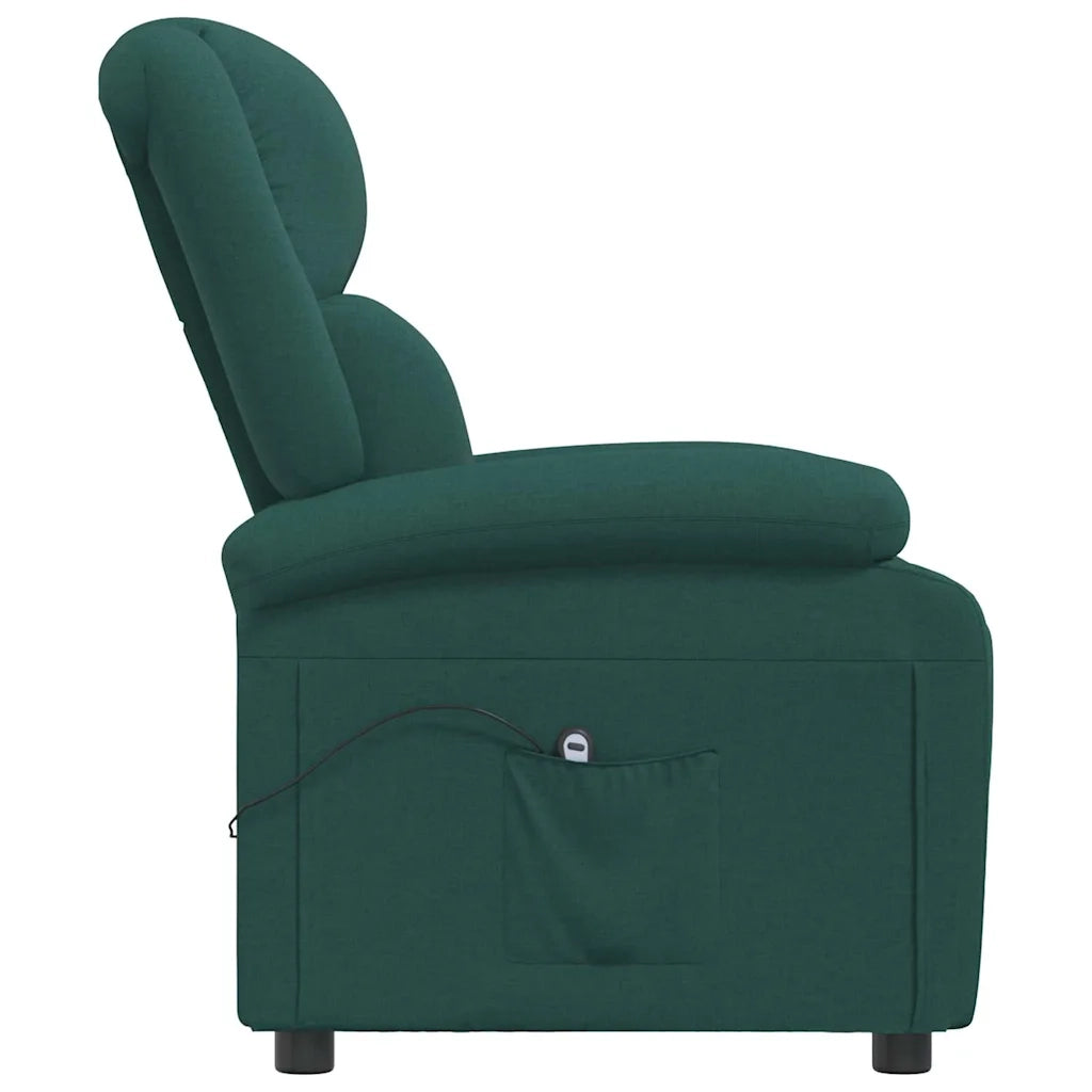 Poltrona Elettrica Reclinabile-Divano Sedia Verde Scuro in Tessuto 217705