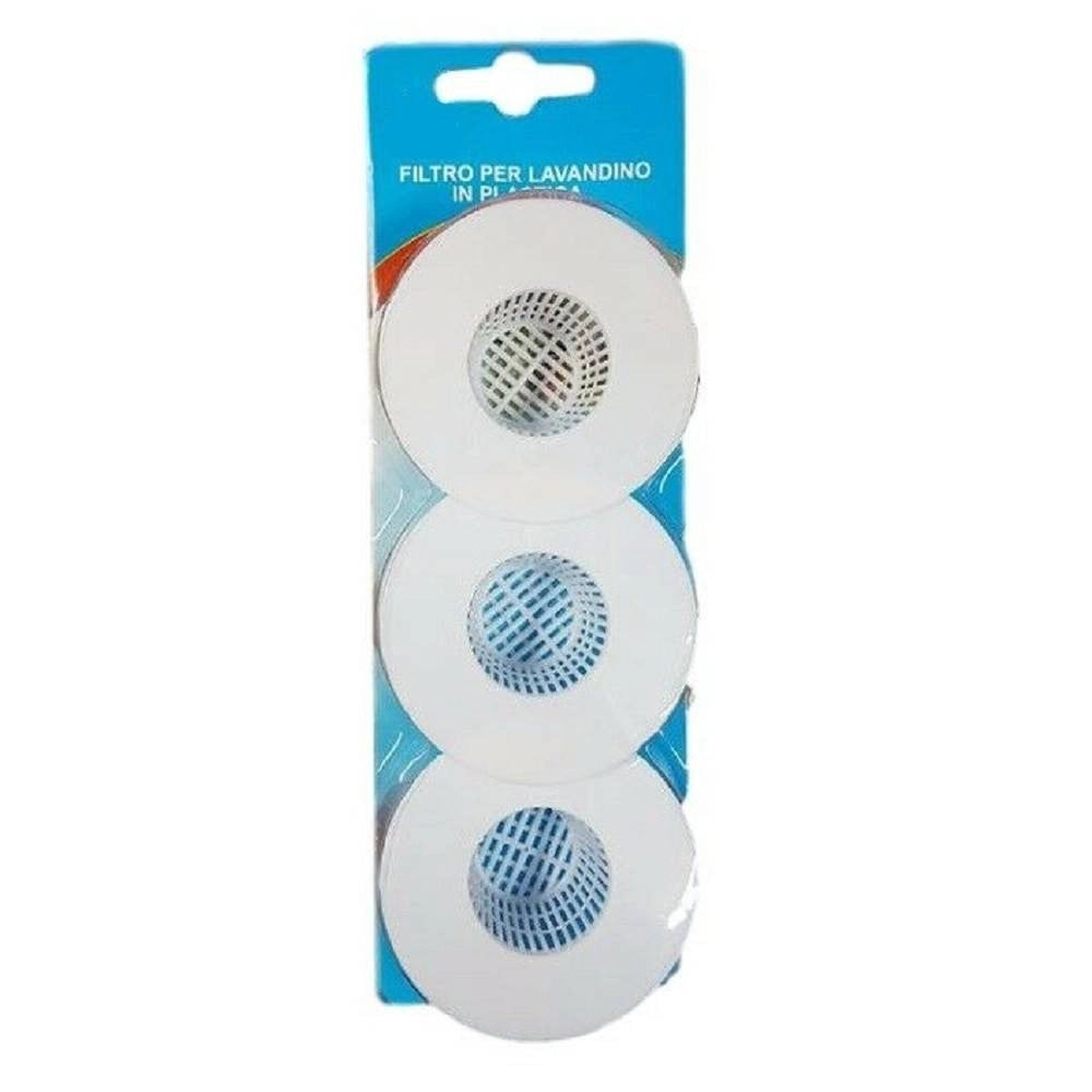 Trade Shop - Set 3 Filtri Filtro In Plastica Per Lavello Lavandino Cucina Bagno -