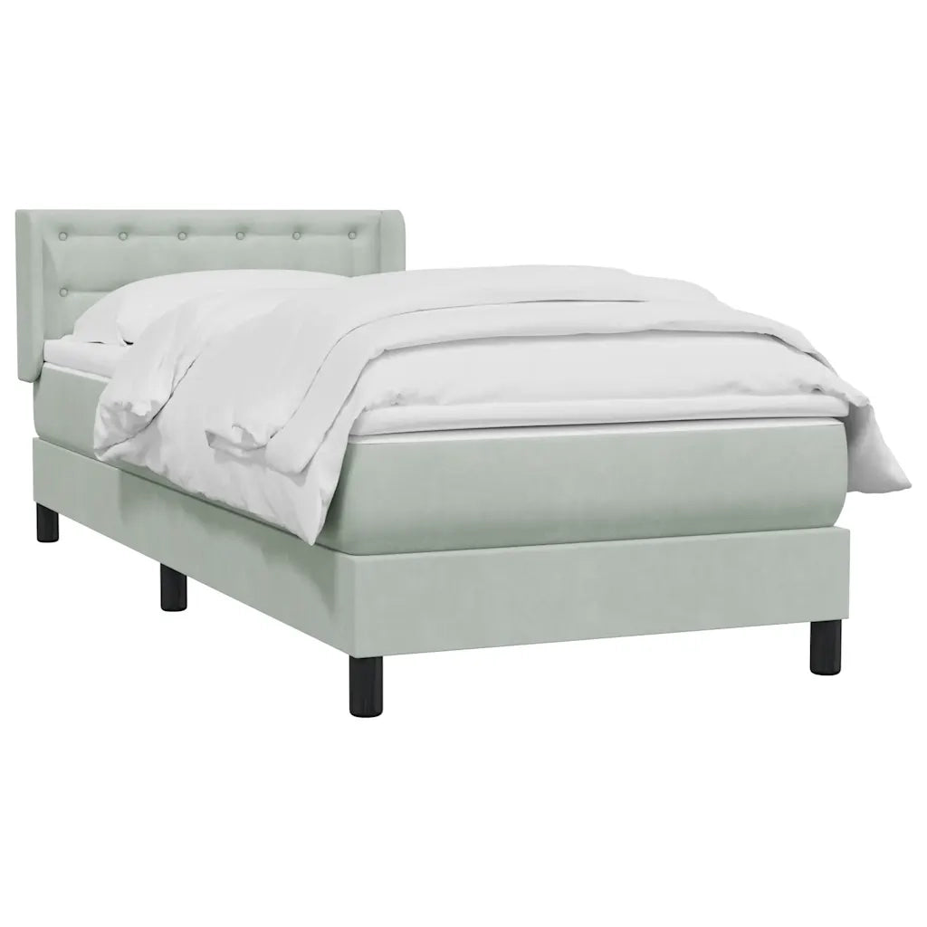 vidaXL Giroletto a Molle con Materasso grigio chiaro 90x210 cm Velluto