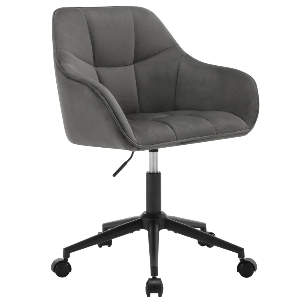 Sedia da ufficio ergonomica in velluto grigio scuro