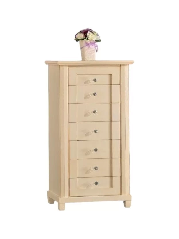 Settimino 7 cassetti legno avorio patinato 63x37x131 - Mobili 2G