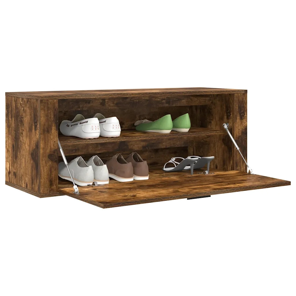 Scarpiera a Muro rovere fumo 100x35x38cm in Legno Multistrato 821025