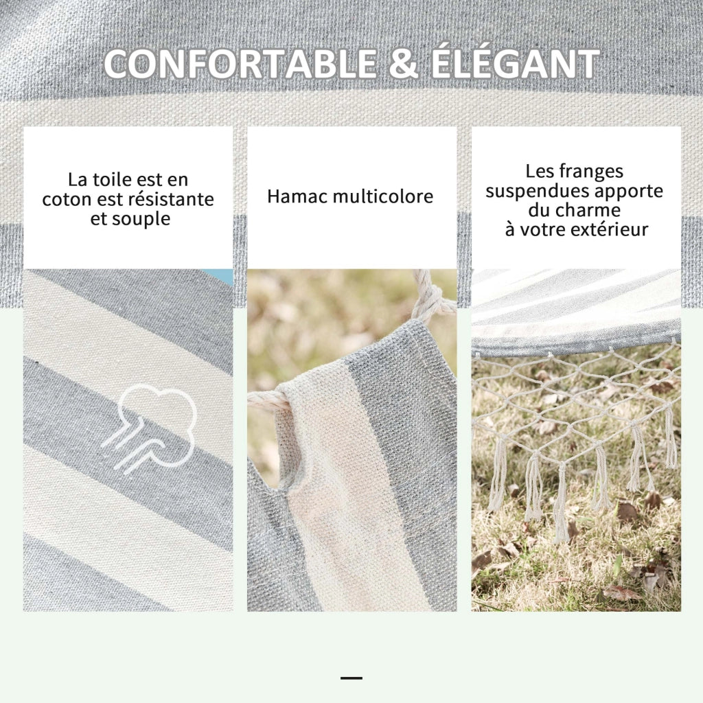 Amaca da viaggio portatile ¨C zephmum ¨C grigio chiaro cotone poliestere 200x100 cm