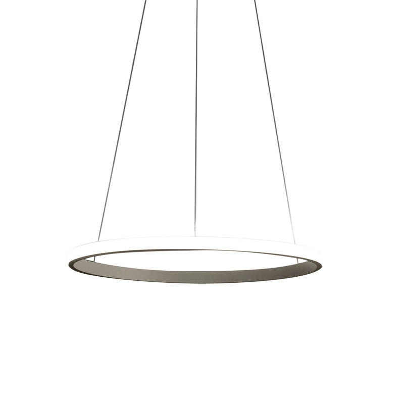 Lampada a sospensione IOLE S/1 - Struttura in alluminio titanio, LED 28W 1300lm 3000K, Dimmerabile taglio fase+push - Design Gealuce