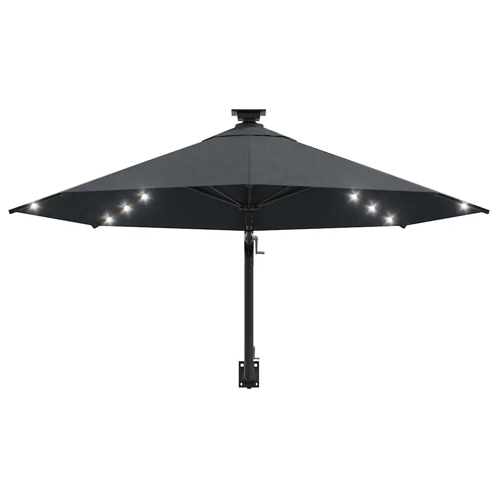 Ombrellone da Giardino a Parete con LED 300 cm Antracite