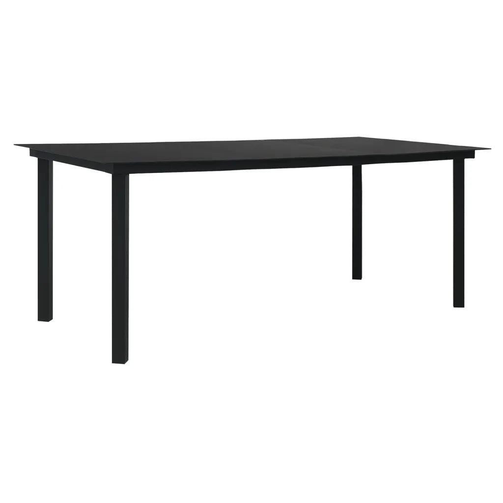 Set da Pranzo da Giardino 7 pz Nero in Rattan PVC