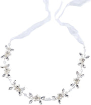 Corona da sposa con perle artificiali - Tiara con cristalli - Corona principesca - Velatura da sposa - Cintura per capelli regolabile - Eleganza eterna