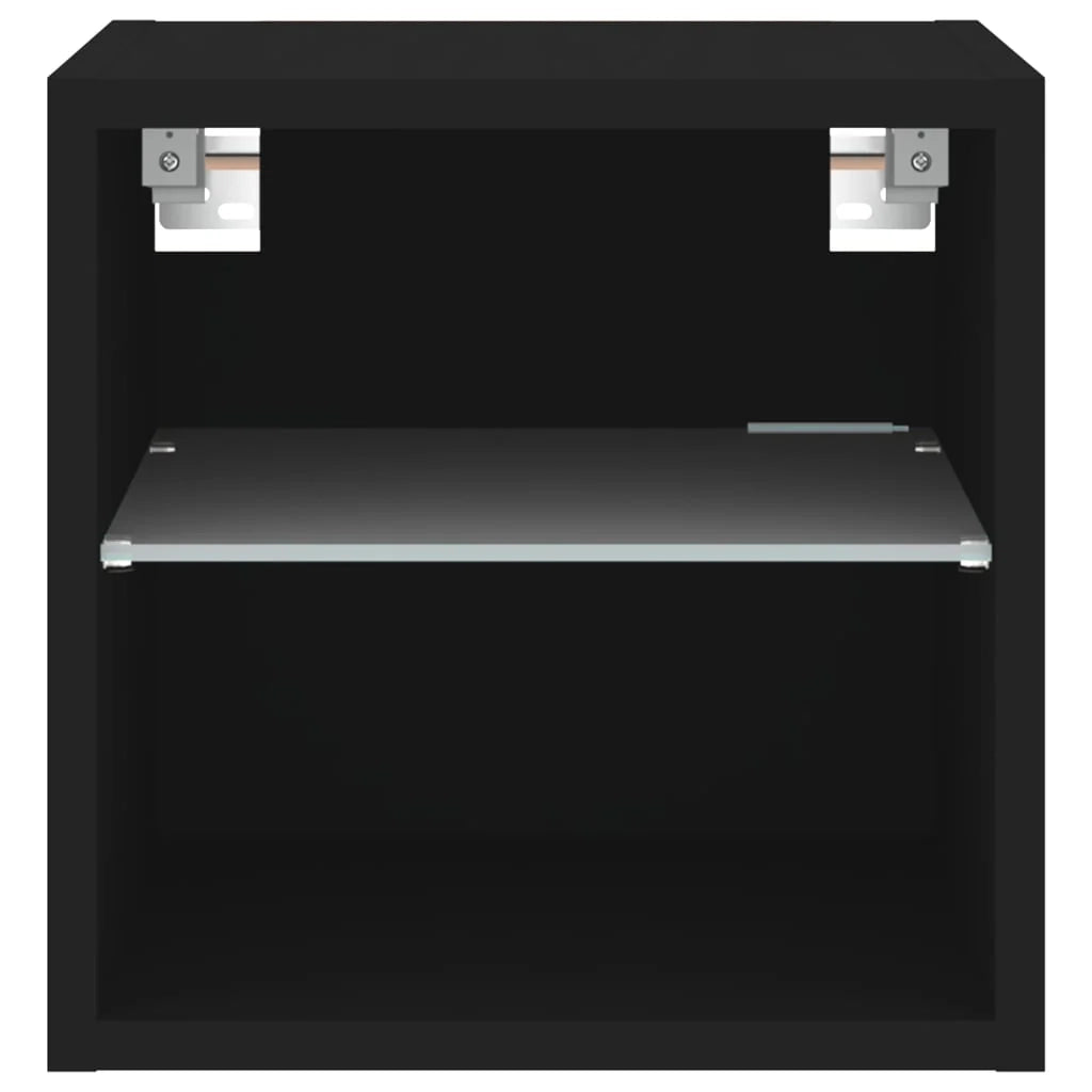 Mobile TV multimediale mensola TV credenza mobile TV per sala da pranzo soggiorno camera da letto montaggio a parete con luci LED 30 x 28,5 x 30 cm nero 02_0027870