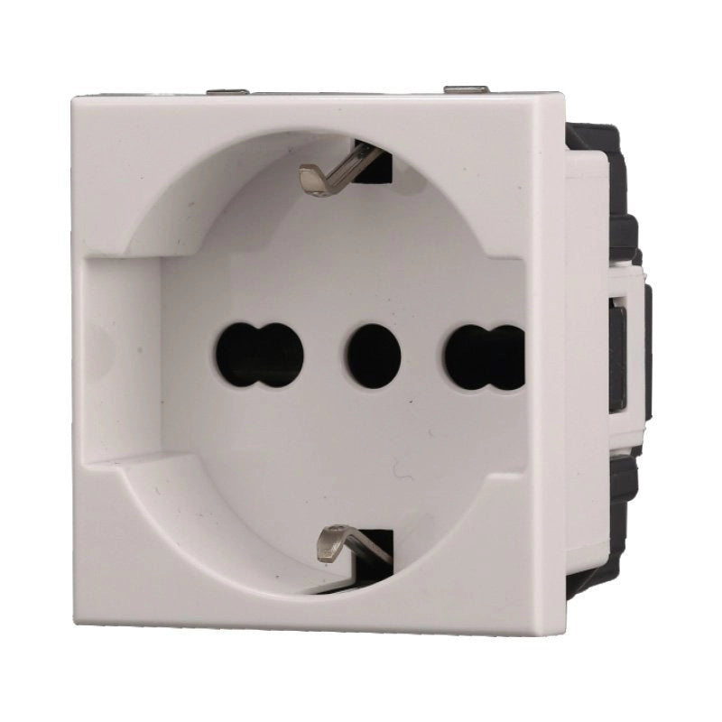 Presa Schuko 2P+T 16A Colore Bianco Compatibile Con Bticino Axolute