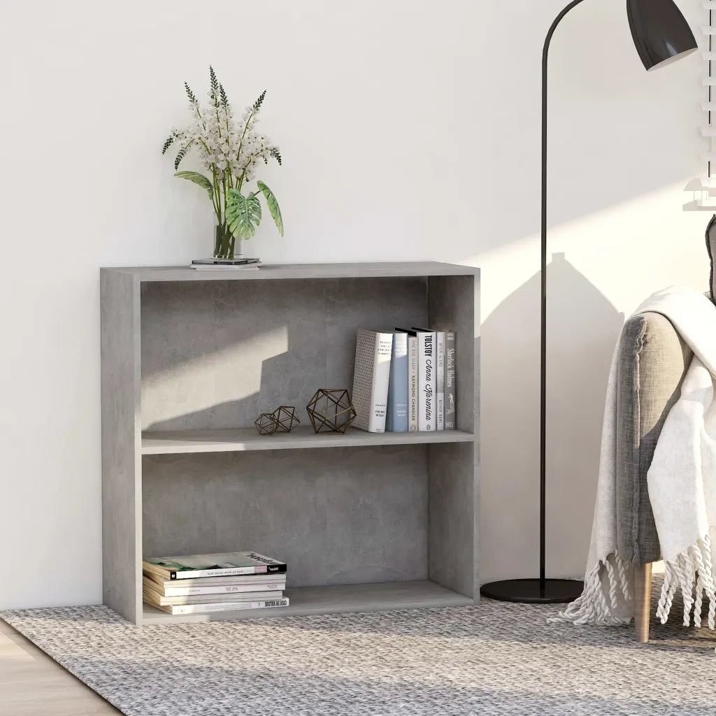 Libreria a 2 Ripiani Grigio Cemento 80x30x76,5 cm in Truciolato cod mxl 59294