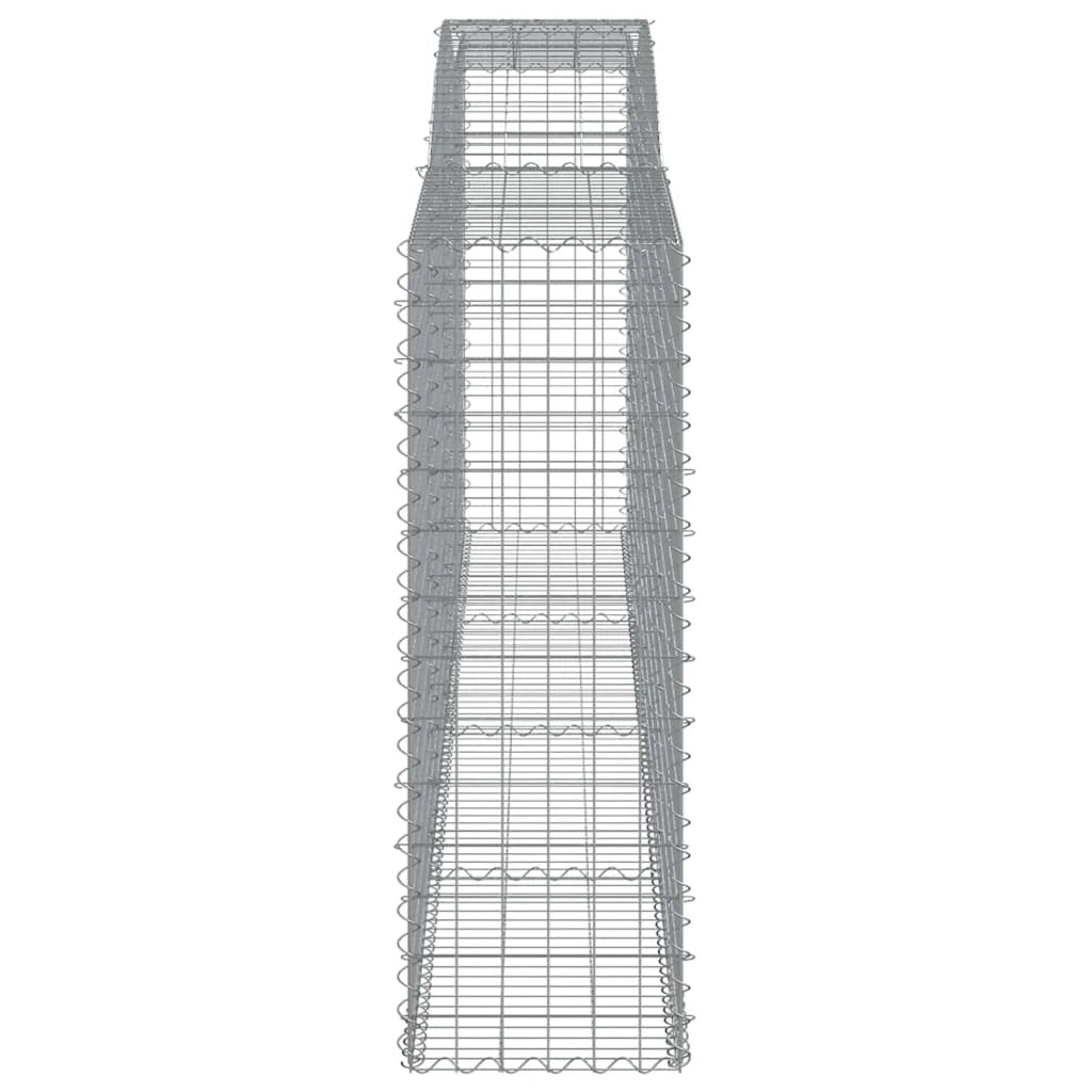 Set di 7 gabbioni ad arco per recinzioni a gabbia e muri di contenimento 400 x 50 x 140/160 cm ferro zincato argento 02_0041137