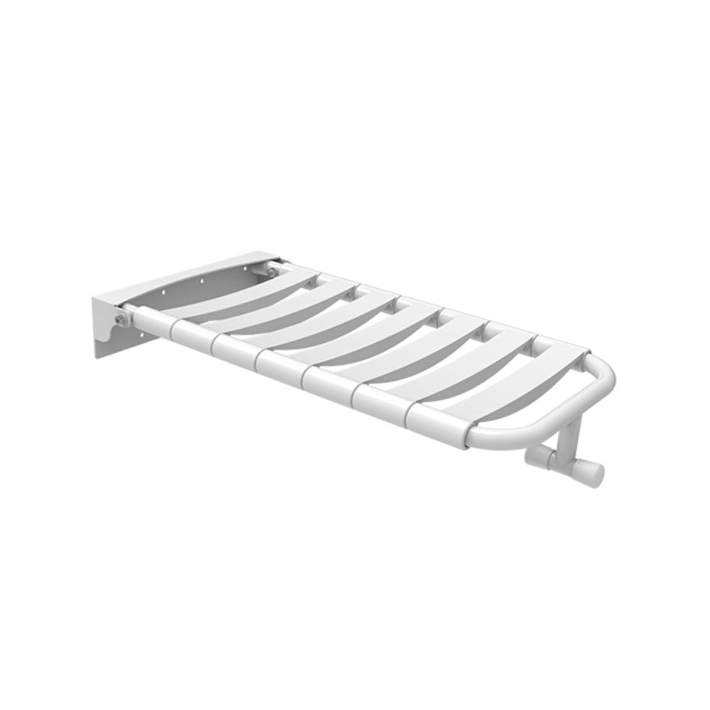Seggiolino ribaltabile per vasca con doghe, in inox con rivestimento nylon