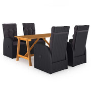 Set da pranzo da giardino mobili da esterno 5 pezzi nero 02_0013836