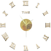 Oro 3D DIY Grande Orafo Moderno, 40-50cm Specchio Silenzioso Adesivo Numeri Romani Senza Suono Orologio Realizzato in Acrilico Decorazione per Parete per Casa Ufficio Soggiorno Camera da Letto Cucina Ufficio e Hotel